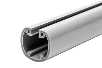 Gray industrial profile extrusion with a complex cross-section isolated with transparent background