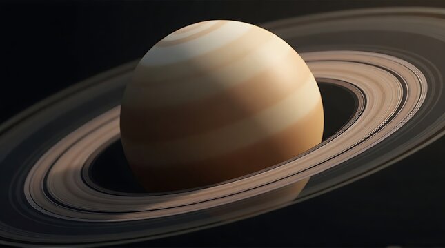 Fantasy Depiction of a Striped Egg Orbited by Saturn like Rings