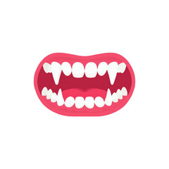 Fototapeta premium Illustration of a stylized mouth with fangs, embodying the theme of mystique and fantasy.