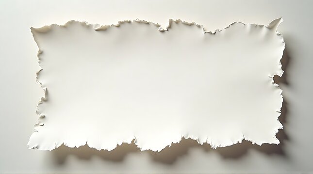 Minimalist Blank White Sheet with Peeling Edges and Deep Shadows