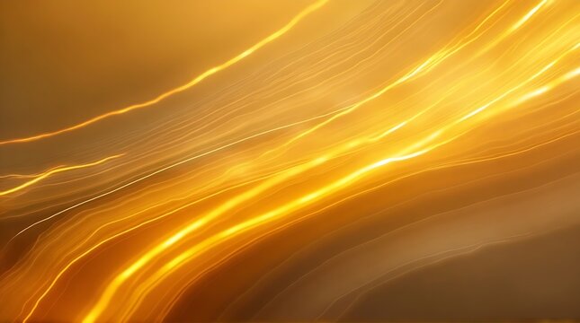 Abstract Golden Light Streaks with Motion Blur Creating Dynamic Energy