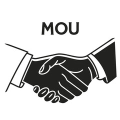 Fototapeta premium Symbolic illustration of a handshake representing a memorandum of understanding agreement between two parties