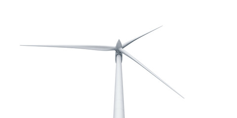Blades of wind farm. Bottom view, isolated on transparent background. 3D illustration.