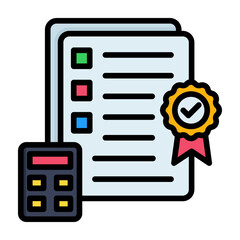 External Audit Line Color Vector Icon
