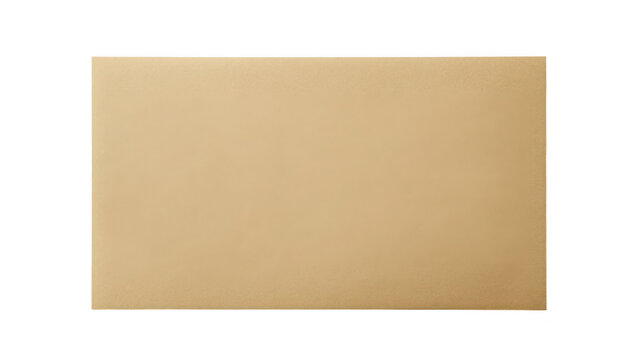 A plain. unmarked brown envelope resting on a clean. white surface. ideal for mailing documents or small items. simplicity and versatility in office supplies