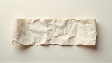Obraz premium Crumpled Beige Paper with Textured Surface on Light Background