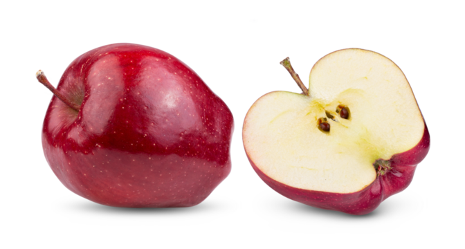 red apple isolated on transparent png ( image from camara )