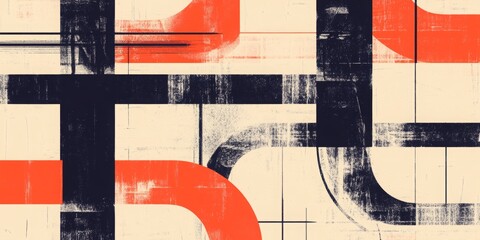 A blurry image of a cross with a red and black line, abstract, sense of movement