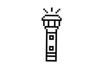 A pixelated flashlight shines brightly, its simple blocky style evokes retro gaming visuals quite directly