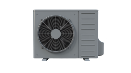 Air conditioning unit outdoor cooling system modern design gray color energy efficient ventilation home appliance technology compact size