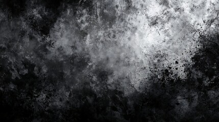 Abstract Black and White Textured Background with Splatter Effect for Artistic or Design Use