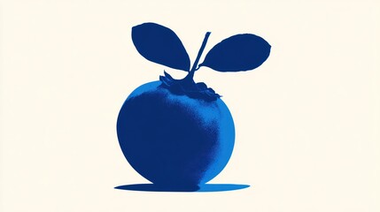 Dark blue fruit with leaves on stem