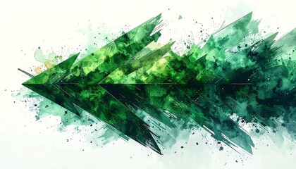 Abstract arrow design with watercolor effect