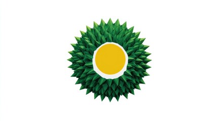 Green spiky sphere with yellow center