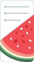 Watermelon slice atop a list