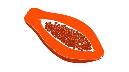 Half papaya fruit, orange, seeds
