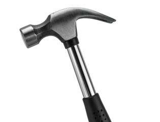 Hammer on transparent background – isolated metal hammer tool