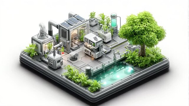 Miniature Ecological Factory: Harmonious Coexistence of Technology and Nature