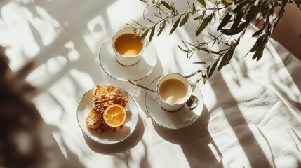 Coffee and pastry breakfast