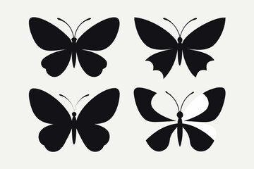 set of colorful vector butterflies illustration design