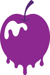 Vector art of an apple with white cream, a sweet and juicy fruit, a healthy snack, a delicious dessert, a vibrant purple color, a tempting treat, a delightful indulgence