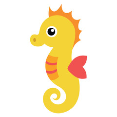 cartoon seahorse, cute seahorse drawing, yellow seahorse art, seahorse underwater cartoon, 