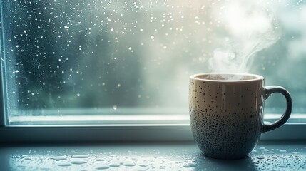 Rainy day window coffee