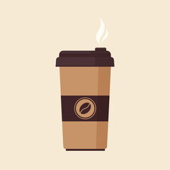 Hot Coffee To Go Cup Vector Illustration