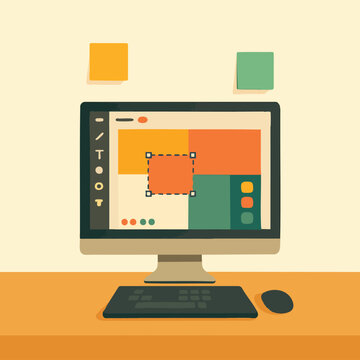 Modern Coding Workspace &ndash; Developer Desk Setup with Computer, Laptop, and Programming Screens