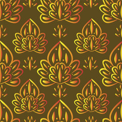 Abstract flower blooming design. Pattern with floral seamless. Grunge textured abstract art vector with flower and plants in watercolor style.