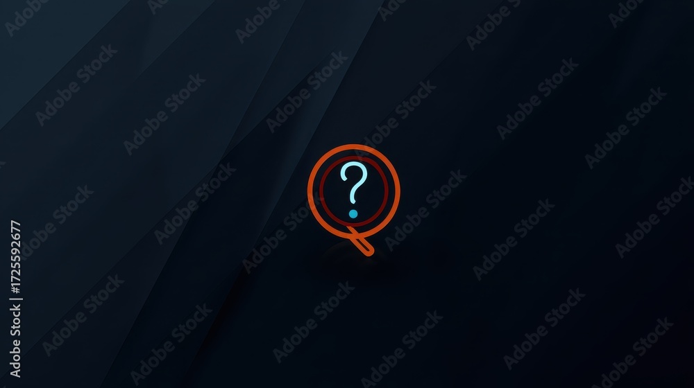 Aufkleber dark gothicanti‑design question mark concept. abstract design featuring a magnifying glass and quest