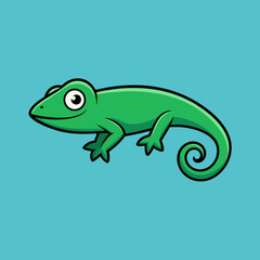 Fototapeta premium chameleon cartoon isolated on white
