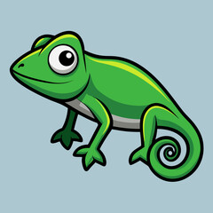 Fototapeta premium green chameleon cartoon