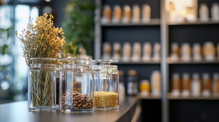 Grocery store display jars