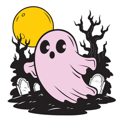 bright and cute halloween ghost cartoon vector.always visit my account because there are still many interesting and cool vectors