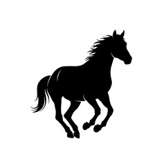 Obraz premium Silhouette of a horse running in a field