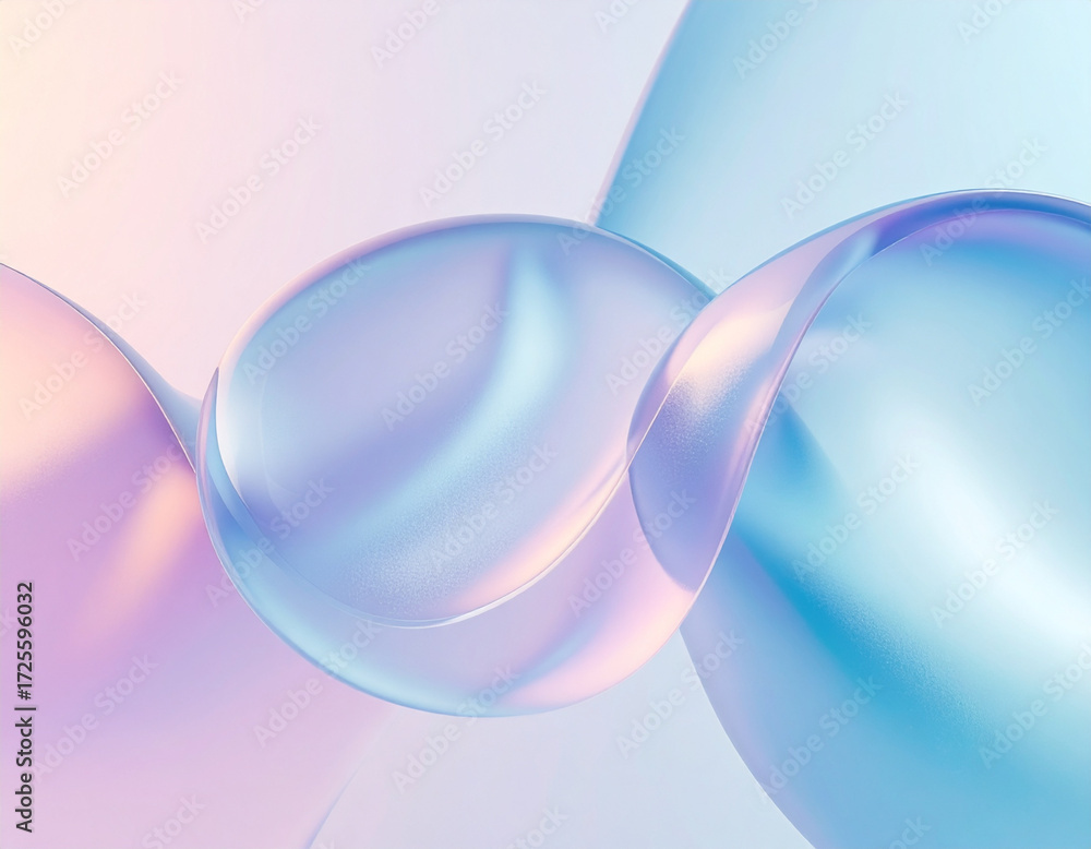 Poster abstract fluid, pastel, flowing shapes: pastel abstract shape flows with fluid energy looking very r