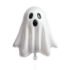 A playful ghost-shaped balloon, perfect for Halloween festivities and celebrations, adding fun to any event.