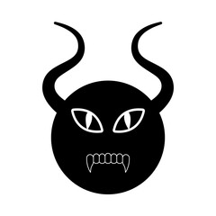 A spooky pumpkin head with a black cat on a happy halloween holiday illustration