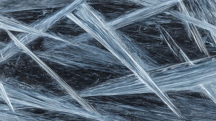 Close-up of Cracked Ice Surface Showing Sharp Transparent Ice Fractures