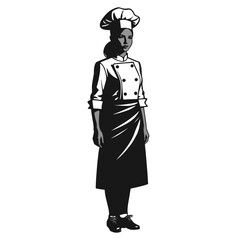 Chef in uniform standing proudly with a confident pose showcasing culinary skills in a professional kitchen setting