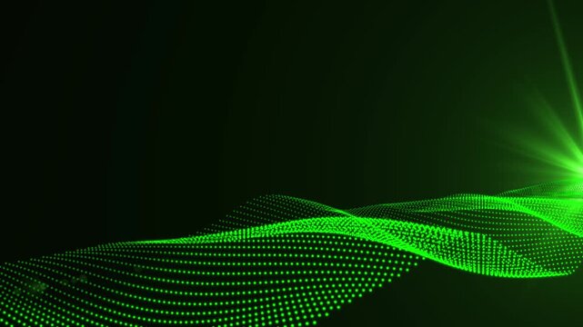 Wave dot particle background animation. light particle with shiny effect. Smooth and calm light effect. High quality 4k Technology background.