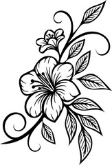 black and white floral background vector