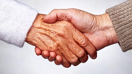 Fototapeta premium Senior Patient Handholding in Healthcare Setting