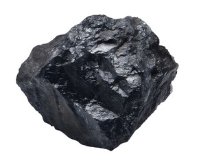 Obraz premium Rough black obsidian rock with reflective surfaces