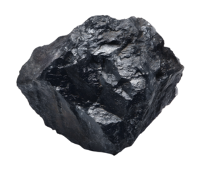 Rough black obsidian rock with reflective surfaces