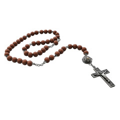 Fototapeta premium Isolated Rosary Beads with Cross: Catholic Prayer Symbol