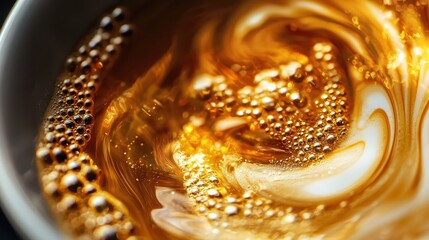 Coffee crema close up