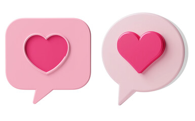 Heart Shaped Speech Bubble: Love and Romance Message Icon