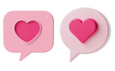 Heart Shaped Speech Bubble: Love and Romance Message Icon